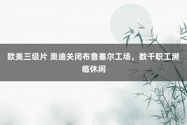 欧美三级片 奥迪关闭布鲁塞尔工场,数千职工濒临休闲